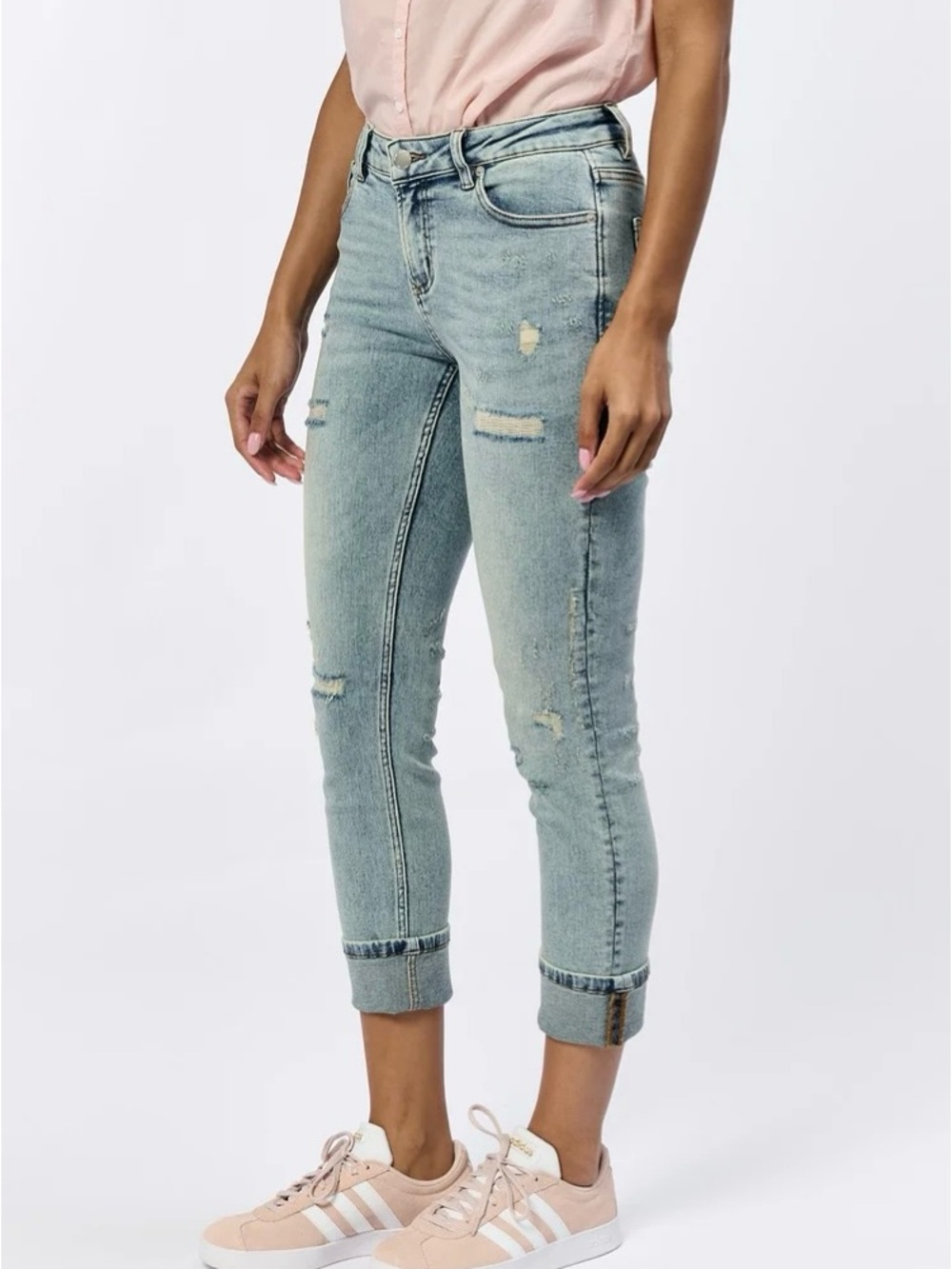 Dear John Light Blue Distressed Cropped Jeans- Blaire